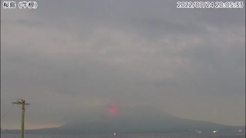 Surveillance video shows Japan's Sakurajima volcano erupting