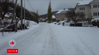 WALKTHROUGH WHILE SNOWING TO VIEW OVER CITY #NORWAY #DRAMMEN - 4K NATURE