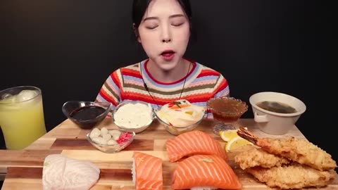 Giant Sushi Mukbang Asmr