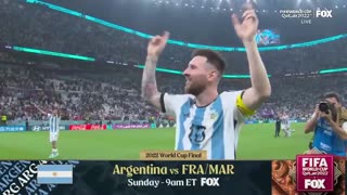 Lionel Messi and Argentina celebrate after advancing to 2022 World Cup Final