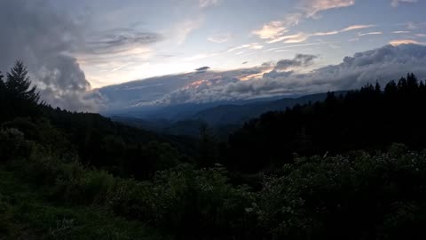 Time-lapse of Sky from Blue Ridge Parkway with Sunset Ending
