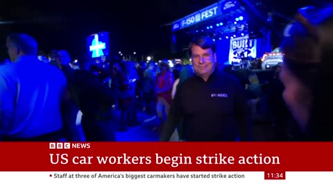 US car worker strikes: 10,000 people walk out at General Motors, Ford and Stellantis - BBC News