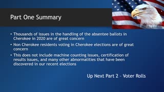 Cherokee Report - Part 1 - Elections