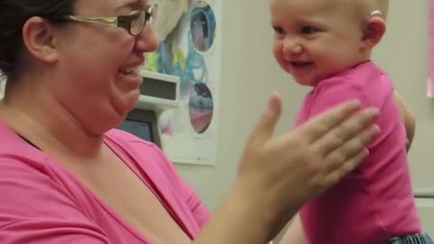 This baby can hear clearly for the first time 💕 #shorts