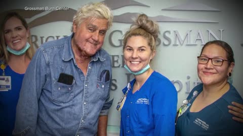 First photo released of Jay Leno since suffering severe burns from car fire