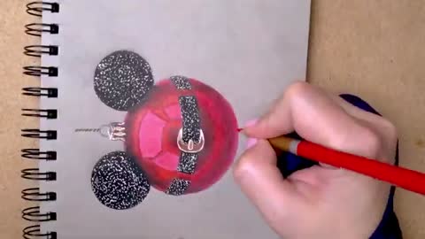 Draw with me Christmas Ornaments with colored pencils | draw a Christmas tree ball