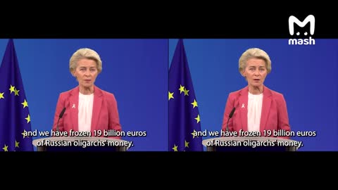 Comparison between the first video posted by Ursula von der Leyen and the second video