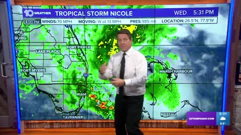 5 p.m. Wednesday | Storm surge ongoing in the Bahamas as Nicole churns through