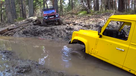 Extreme offroad RC Cars MUD OFF Road — Land Rover Defender 90 and Hummer H1