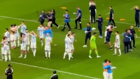 Messi crazy celebration after winning FIFA World Cup 2022 #lionelmessi #argentina #fifa22