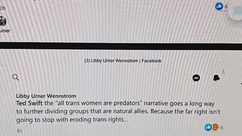 Libby Wennstrom Hate Group says we are Eroding Trans Rights as they take our Rights Away.