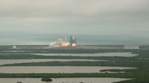 Liftoff in UHD of SpaceX Falcon 9 on CRS-10 Mission