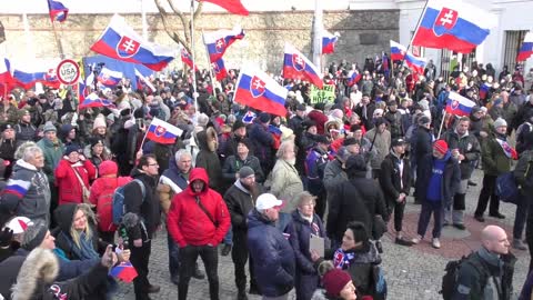 8.2.2022 Bratislava - Protest proti tzv.dohode USA základní na Slovensku.