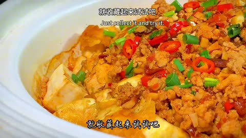Chinese food, teach you how to cook minced meat with radish and tofu, the taste is delicious
