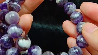 Natural amethyst bracelet round beads 12mm smooth beads real purple gemstone01