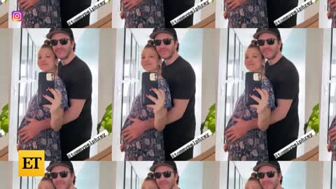 Tom Pelphrey Holds Pregnant Kaley Cuoco's Baby Bump