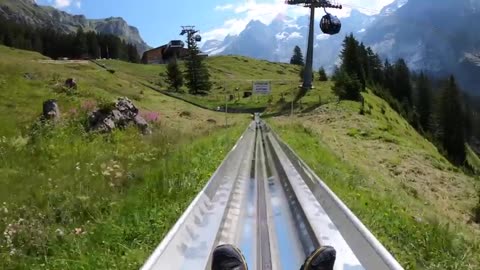 Mountain Coaster Oeschinensee Kandersteg Switzerland 4K 60p 🇨🇭