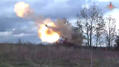 deNAZIfication - MD Msta-B howitzer crews destroy AFU / NAZI sheltered positions
