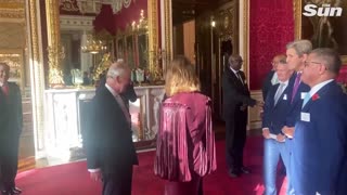 PM Rishi Sunak and Stella McCartney in 'awkward welcome' with King Charles