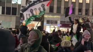 Pro-Palestine mob is now protesting at the annual NYC Christmas tree ceremony