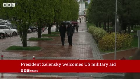 Ukraine's President Zelensky welcomes USmilitary aid | BBC News