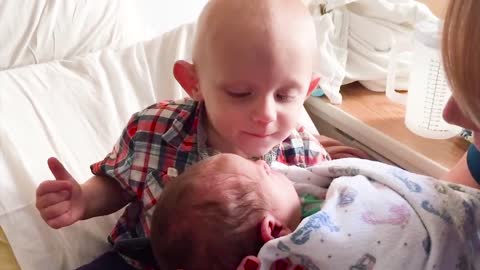 Funny Siblings First Meeting Newborn Baby #2 - WE LAUGH