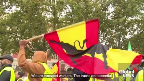 Truckers in Spain march to protest rising cost of living, increased regulations
