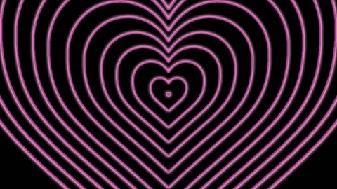 762. Neon Lights Love Heart Tunnel💜Purple Heart Background Neon Heart