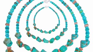 Natural turquoise and Rhodochrosite roundle beads handmade necklace Gift For Yoga Lover01