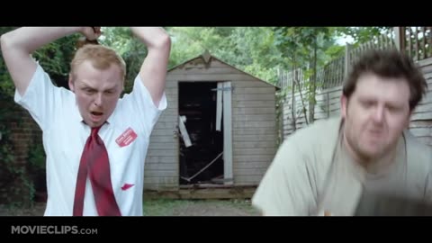 SHAUN OF THE DEAD > Killing Zombies by Trial & Error > LP tossing, etc. FUNNY!