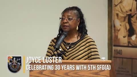 5th SFG(A) Honors Ms. Joyce for 30 Years of Service