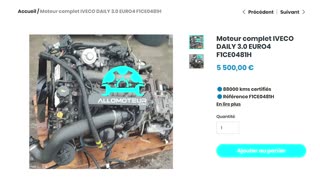 Moteur complet IVECO DAILY 3.0 EURO4 F1CE0481H