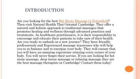 Best Hot Stone Massage in Petersfield