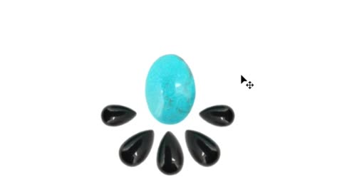 Natural turquoise oval-shape Princess spiny oyster triangle shape onyx pear-shape cabochon 06