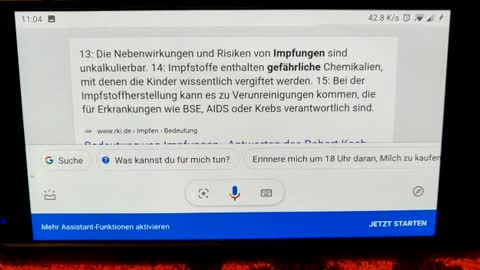 Google: "Sind Impfungen gefährlich?"