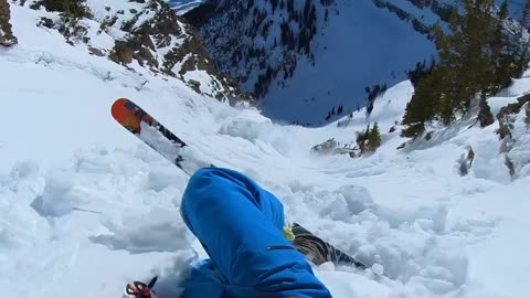 Skier caught in an avalanche