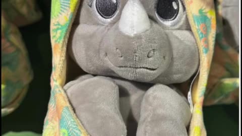 Walt Disney World Animal Kingdom Baby Rhino in a Hoodie Pouch Blanket Plush Doll #shorts