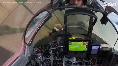 Ukrainian fighter jet fires at Russian forces in incredible cockpit footage