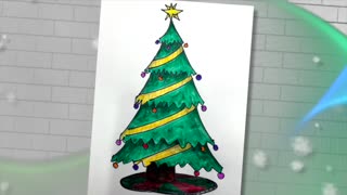 How to Draw a Christmas Tree 🎅Christmas🎄Winter 🎄❄️🎅 Easy 🎅 Step by Step 🎄FrazierTales❄️