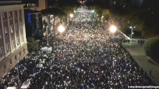 🇦🇱 Mass protest against rising cost of living and the government tonight - Tirana in Albania