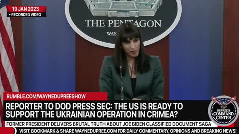 Reporter Grills DOD Press Secretary Over Ukrainian Plans For "Launching An Offensive In Crimea"
