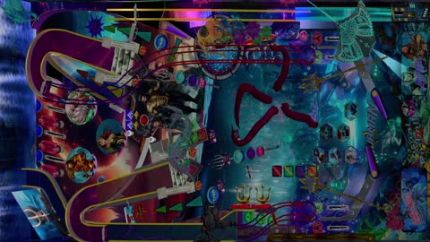 Aquaman visual pinball /VPX game play ( cabinet view )