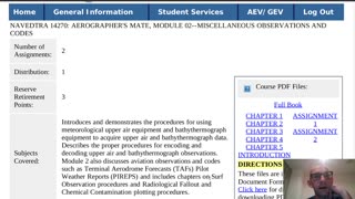 Summary of NAVEDTRA 14270 - Aerographer's Mate (AG), Module 02--Miscellaneous Observations and Codes