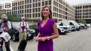 President Trump's superb lawyer Alina Habba outside the court.