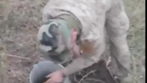 Ukraine soldiers dig for potatoes to eat