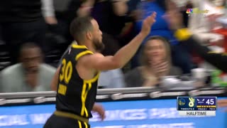 Steph Curry Drains Buzzer-Beater Three at Half!