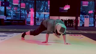 Practicing a run in Breakdance