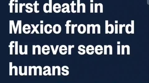 WHO confirms the 1st death from Bird Flu NEVER seen in Humans - How Convenient