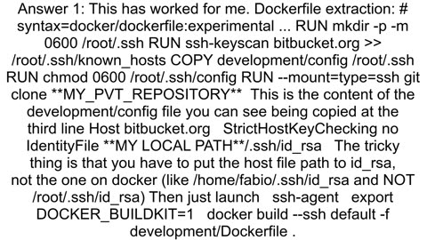 Docker ssh flag Host key verification failed