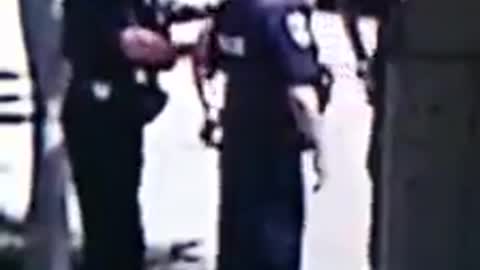 Cop chokes perp after he spits on him